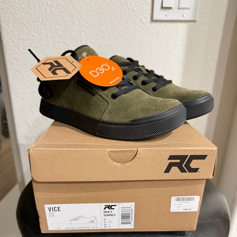 Ride Concepts Vice Men's Olive Suede Skate Sneakers